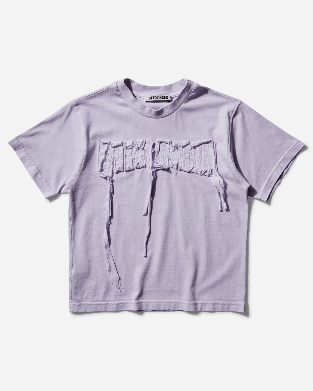 OTTOLINGER Purple Distressed Logo Fitted T-Shirt