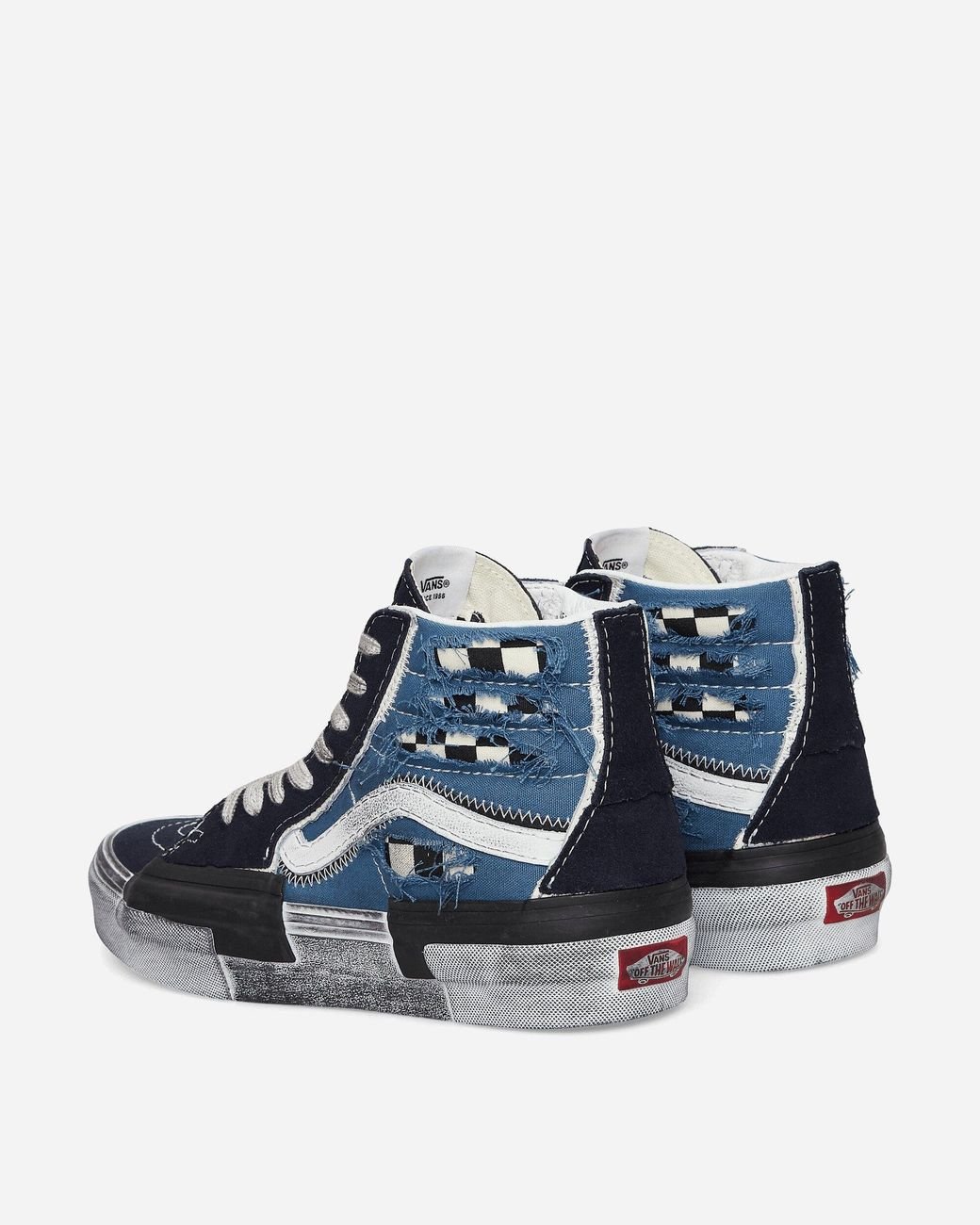 スニーカー ^VANS^ Skate High Reconstruct Stressed Check Navy VN0005UKNG VANS SK8-Hi Reconstruct -STRESSED CHECK NAVY OG 2023 MEN'S