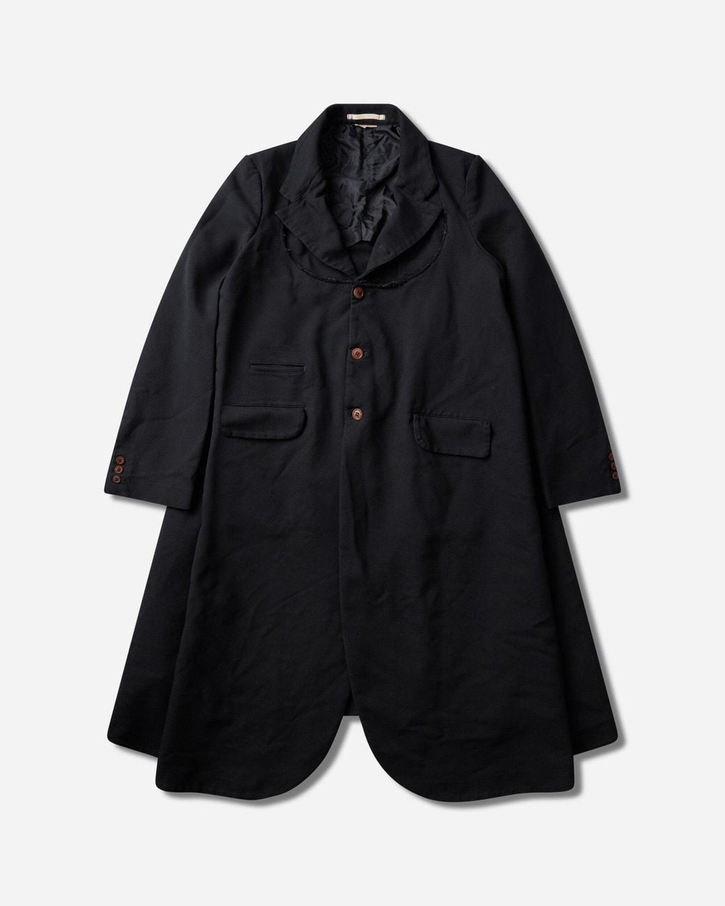 Comme des Garçons Black S Garment Dyed Deconstructed Docking Coat for men
