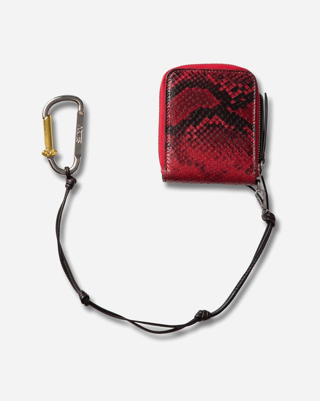 Aries White Snake Print Leather Bobby Wallet for men