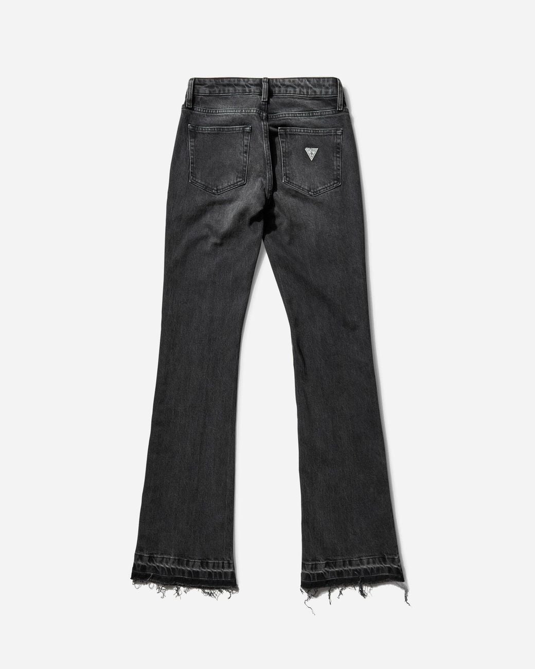 Guess Black S Flare Denim Pants Used Sanded Wash