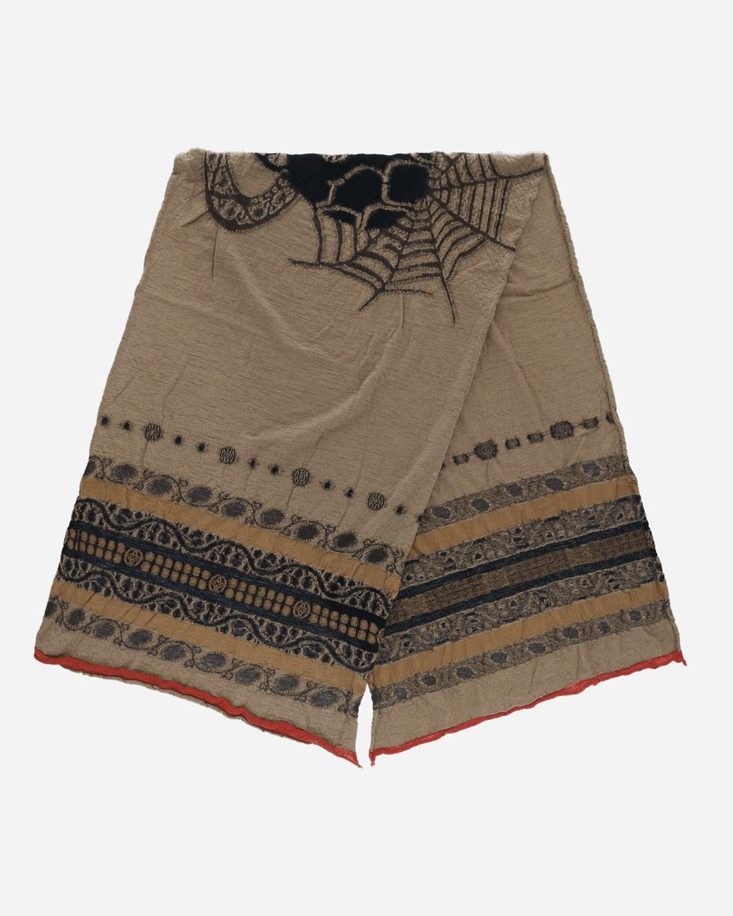 Kapital Natural Fulling Wool Scarf (Coptic Skull) for men