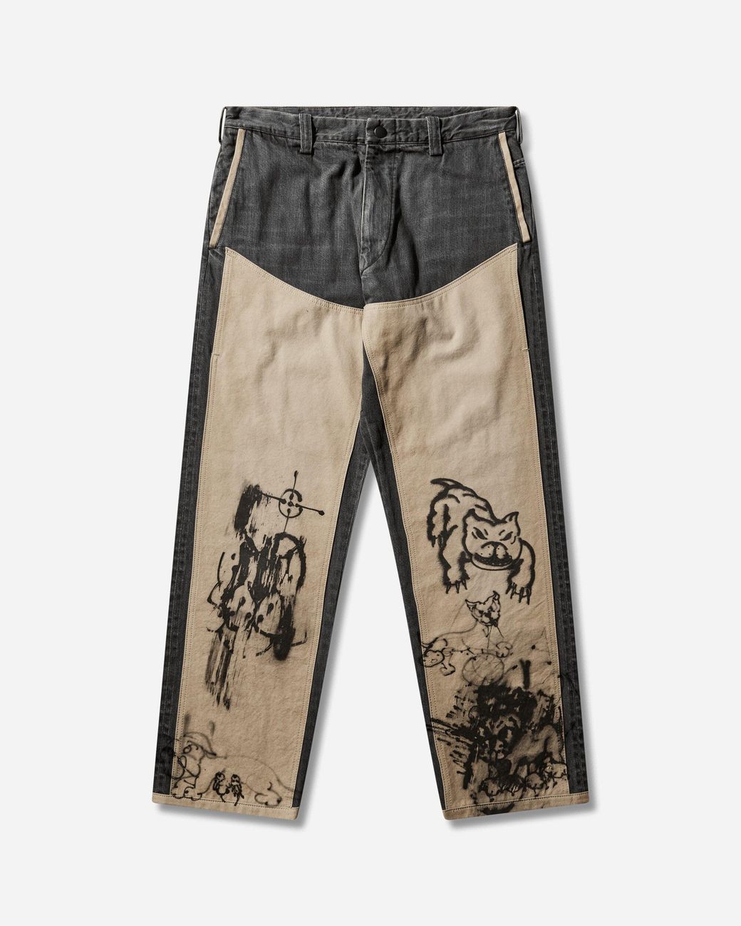 Chio White Men S 10 Pocket Double Knee Denim Pants Washed for men