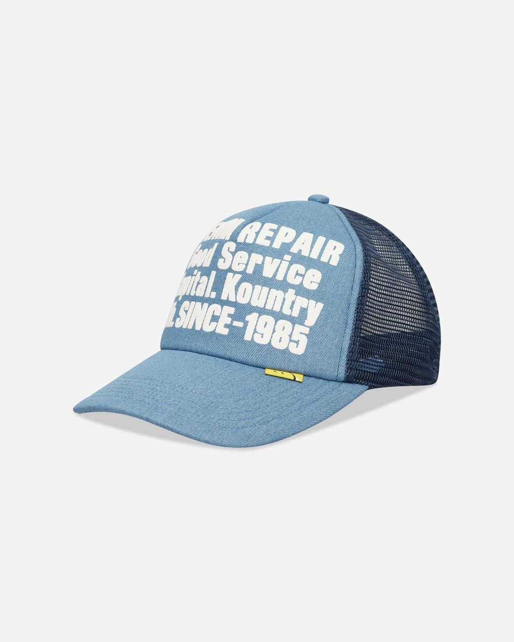 Kapital Blue Denim Repair Service Denim Track Cap for men