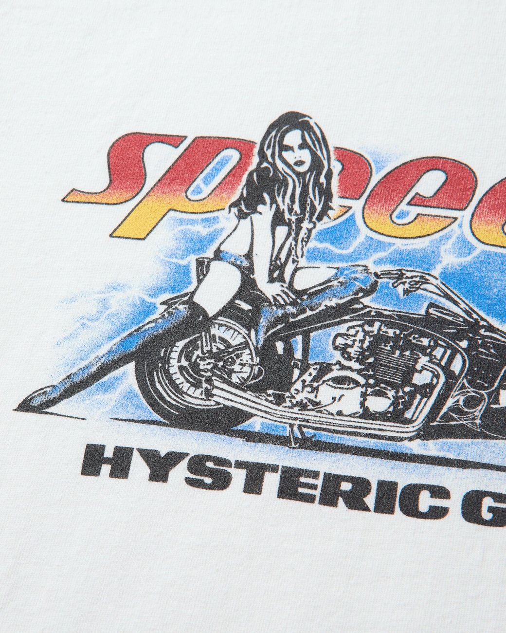 Hysteric Glamour White Men S Speedster Heavy Metal T-shirt for men