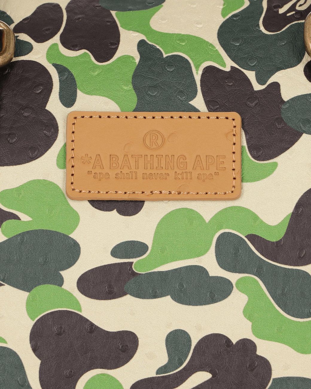 A Bathing Ape Abc Camo Pu Ostrich Boston Bag in Green for Men | Lyst