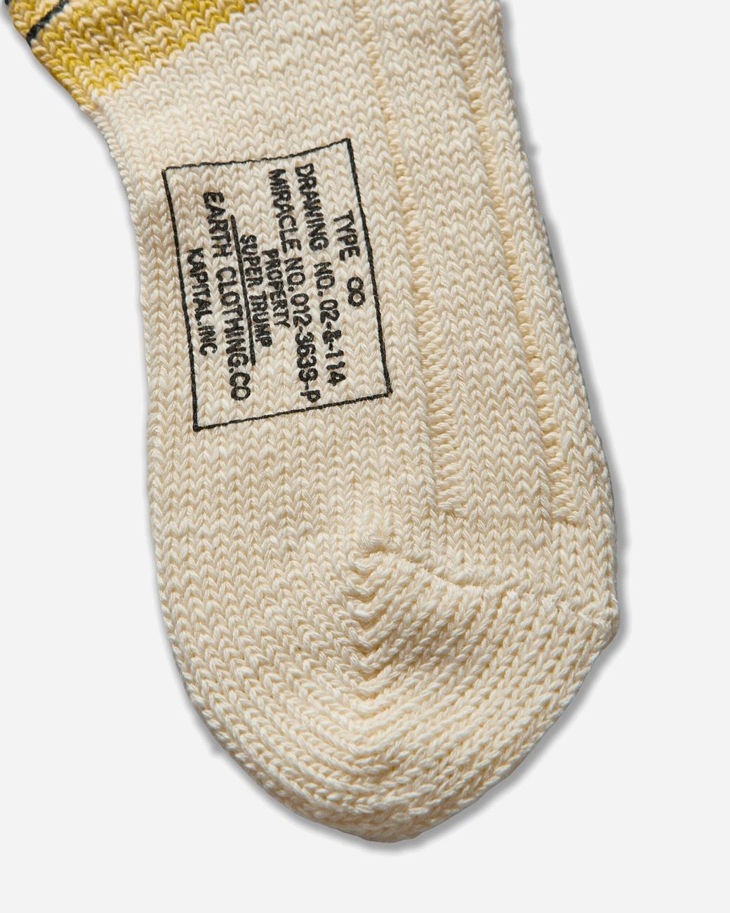 Kapital White 56 Yarns Ma-1 Rainbowy Happy Heel Socks for men