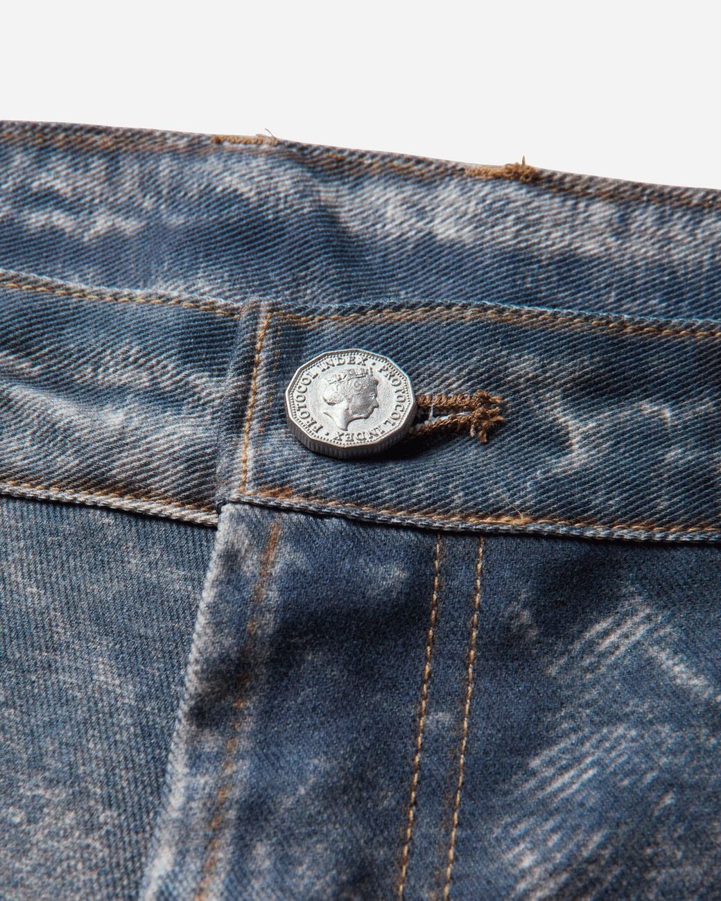 Protocol Index Blue S Trompe-L Oeil Semi Flare Jeans for men
