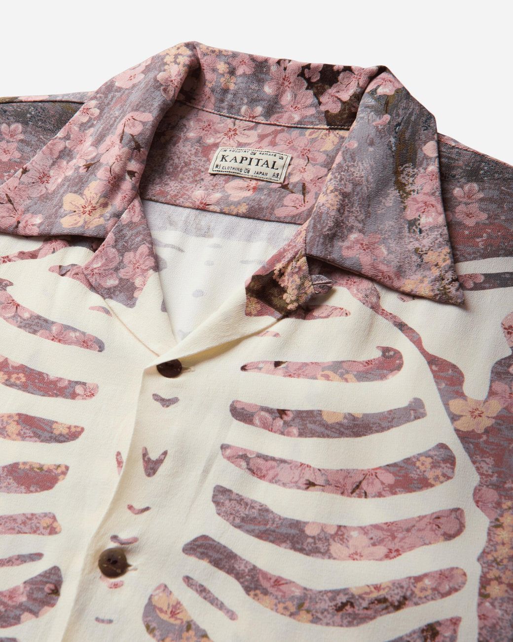Kapital Pink Men S Rayon Sakura-bone Aloha Shirt Gray for men