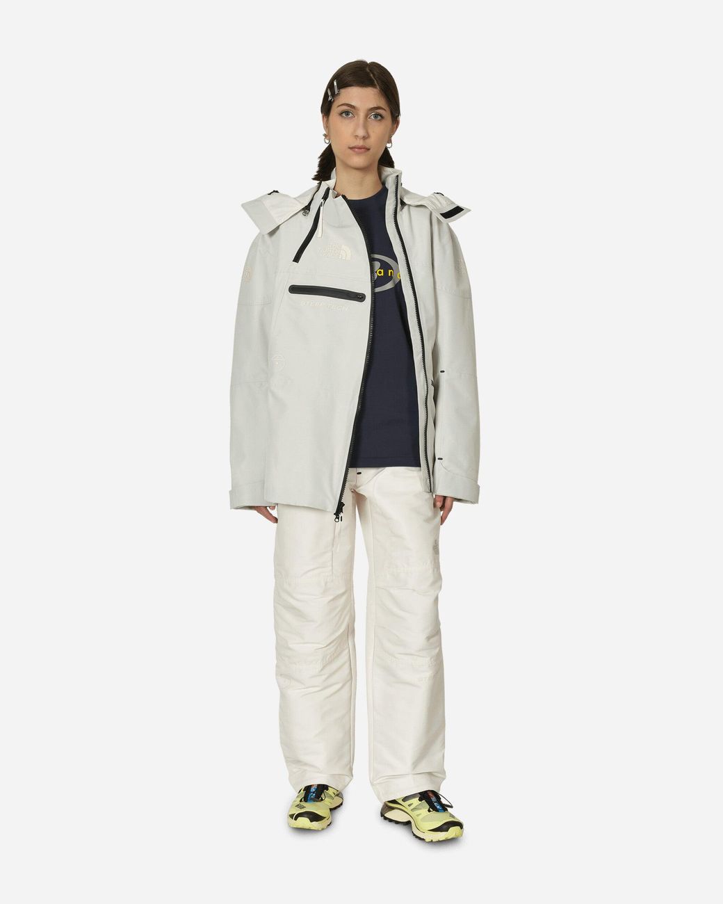 The North Face Rmst Steep Tech Gore-Tex Work Jacket in White The North Face Rmst Steep Tech Gore-Tex Work Jacket in White