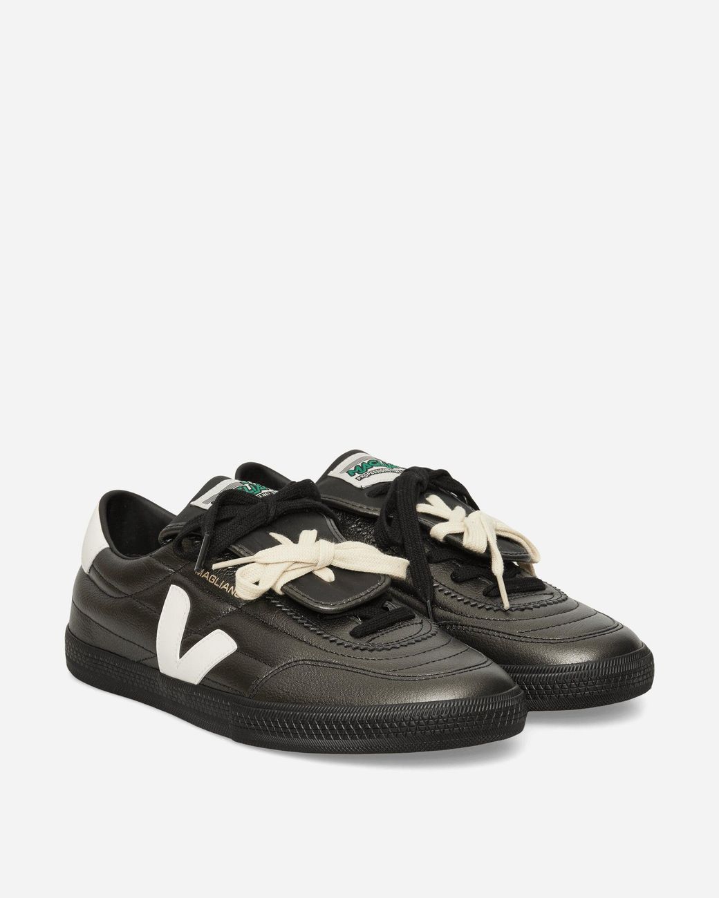 Magliano Black Veja Panenka Leather Sneakers Titanium for men