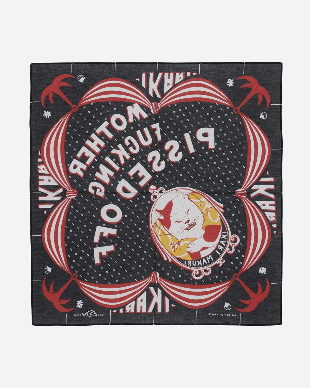 Kapital White Color Bandana (ikari Makuri) Black for men