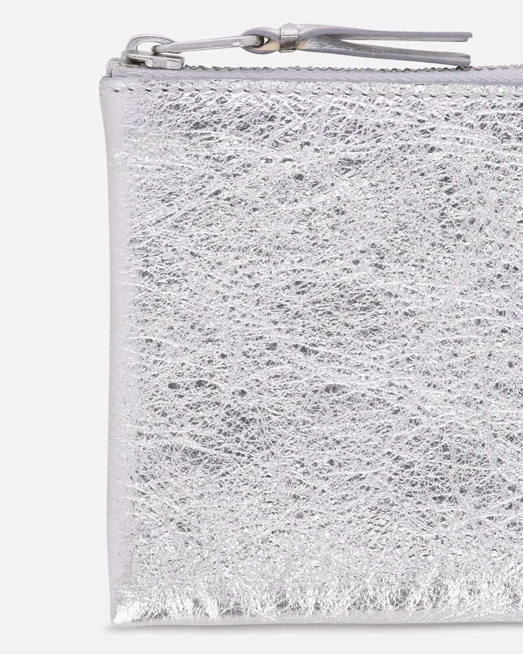Comme des Garçons White Silver Line Zip Around Wallet Silver for men