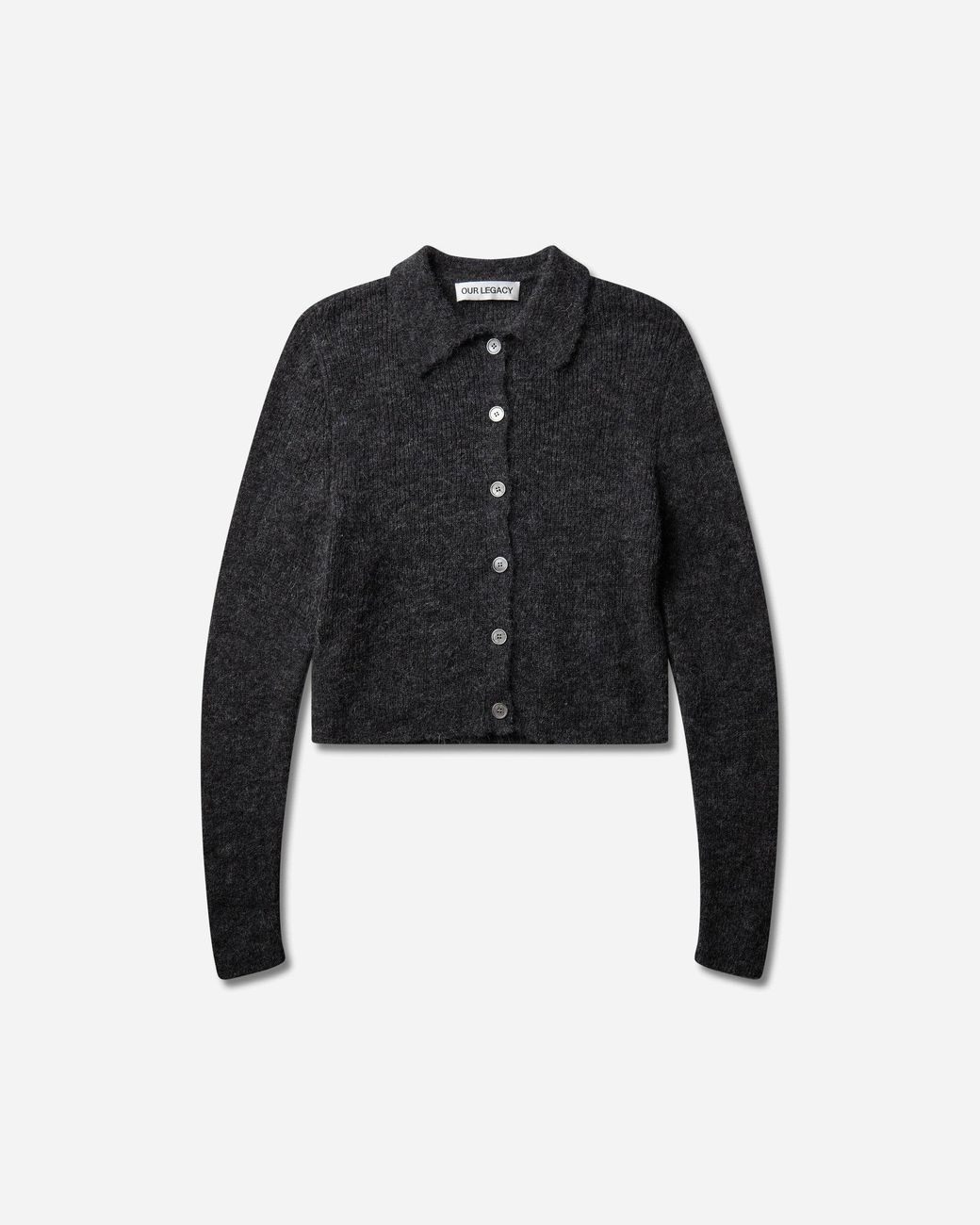 Our Legacy Black S Mazzy Polo Charcoal Melange