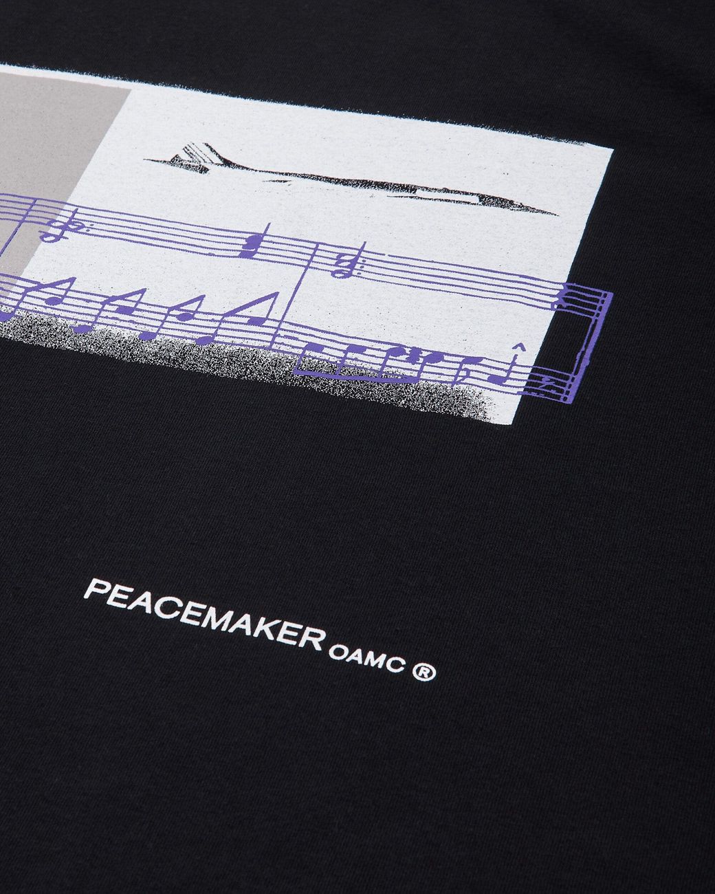 Oamc Peacemaker Black Halfway To Nowhere Print Regular Fit T-Shirt for men