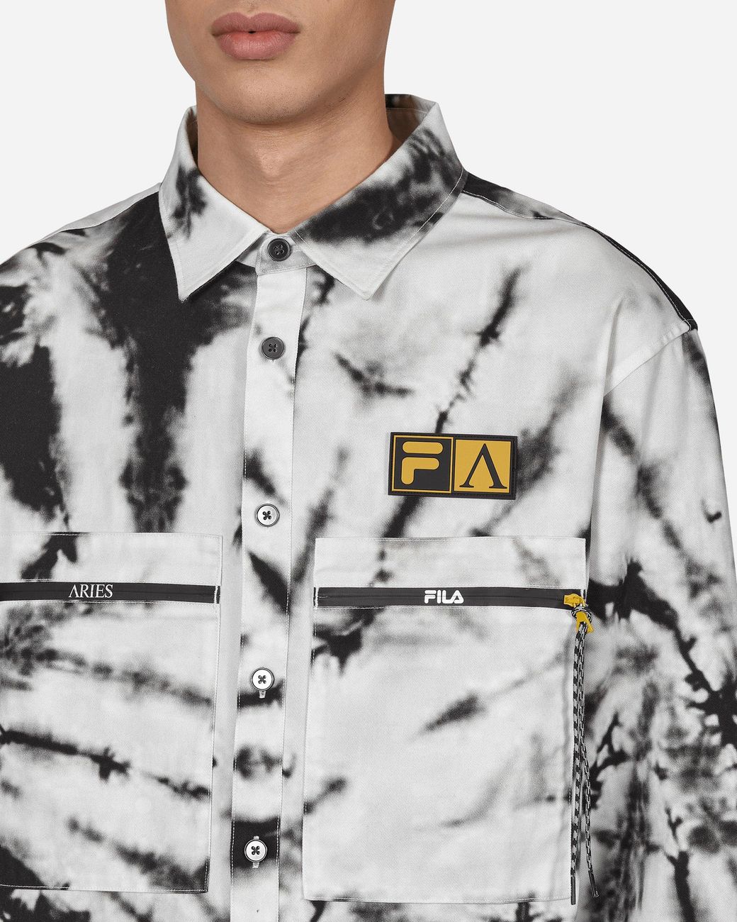 Aries Gray Fila Tie Dye Longsleeve Shirt for men