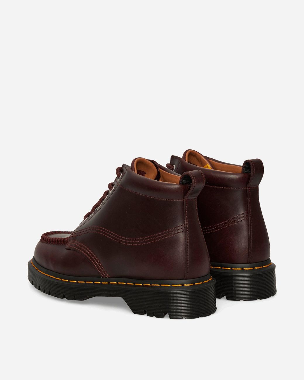 Dr. Martens Brown Lowell Chukka Moc Toe Leather Ankle Boots Spiced for men