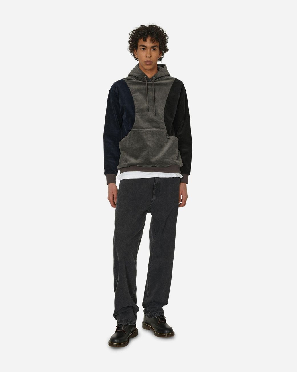 Dime Black Wave Corduroy Hoodie Charcoal for men