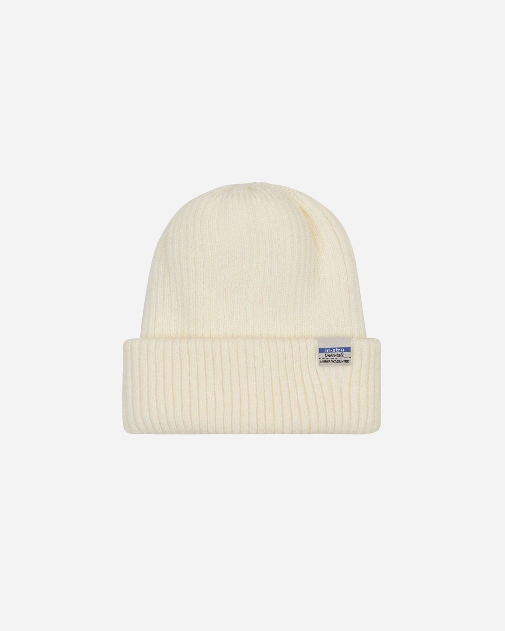 in・stru(men-tal) White Knit Beanie for men