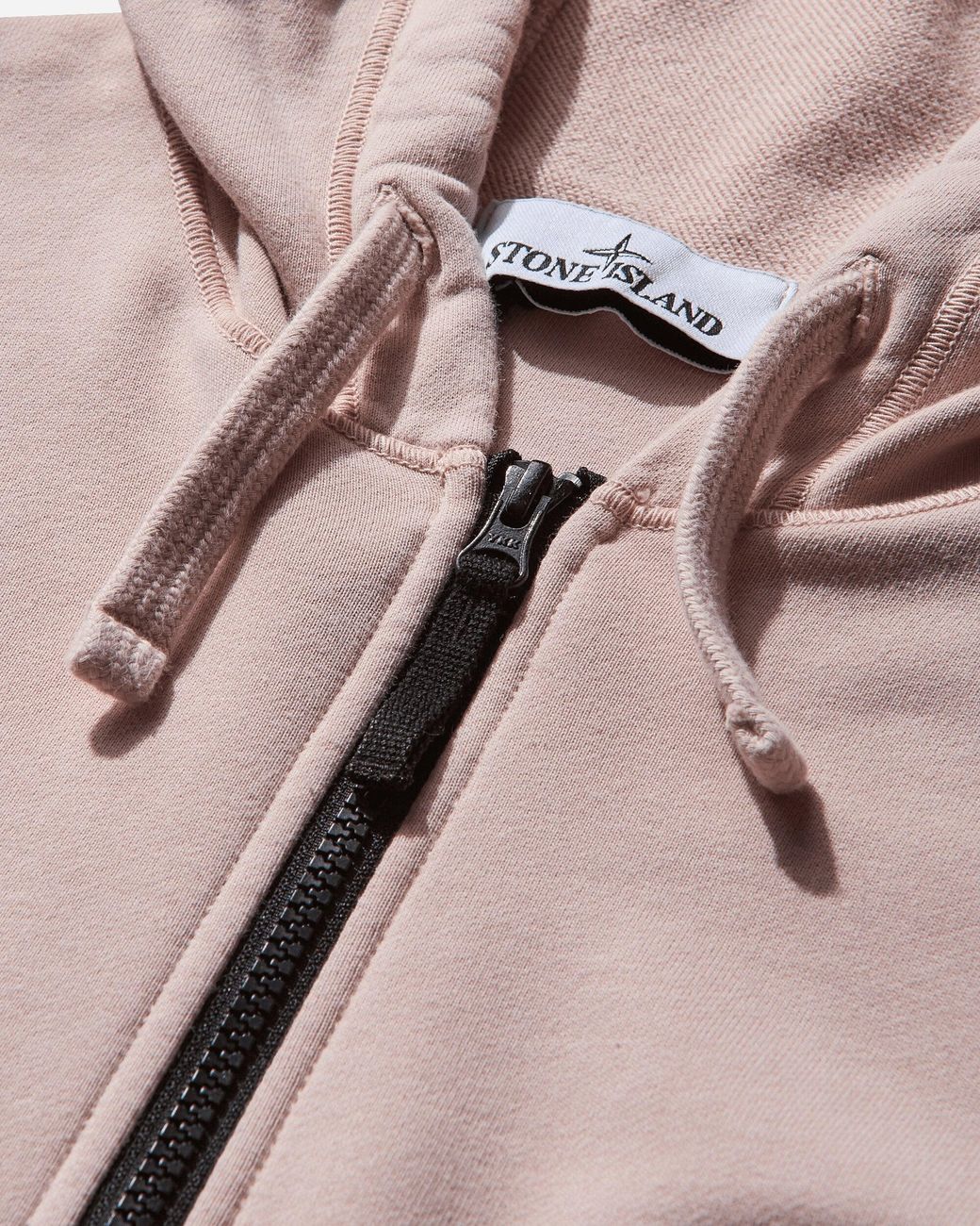 Stone Island S Garment Dyed Zip Up Hoodie Antique Rose in Pink for
