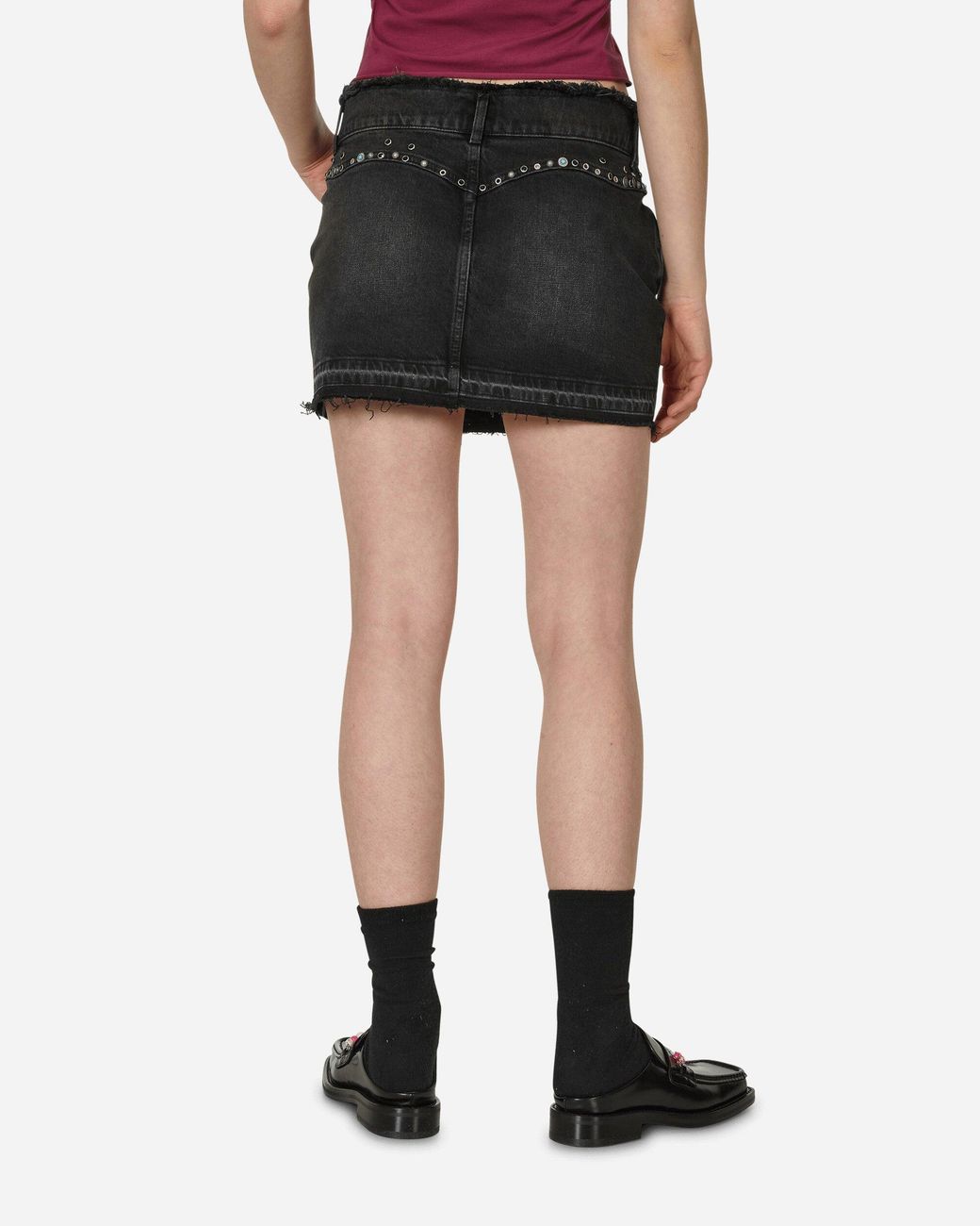 Guess Black Western Denim Skirt Used Wash
