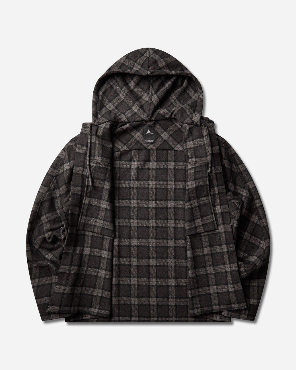 Roa Black Logger Wool Check Long Sleeve Shirt Anthracite for men