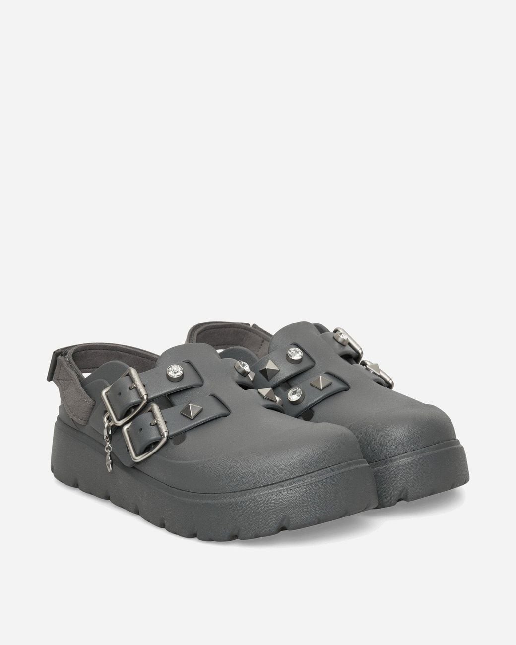 CROCSTM Gray Women S Loaferette Star Studded Clogs Carbon