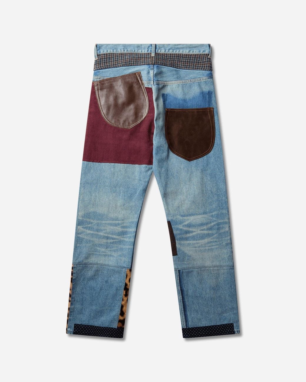 Junya Watanabe Blue S Mixed Fabric Patchwork Denim Pants for men