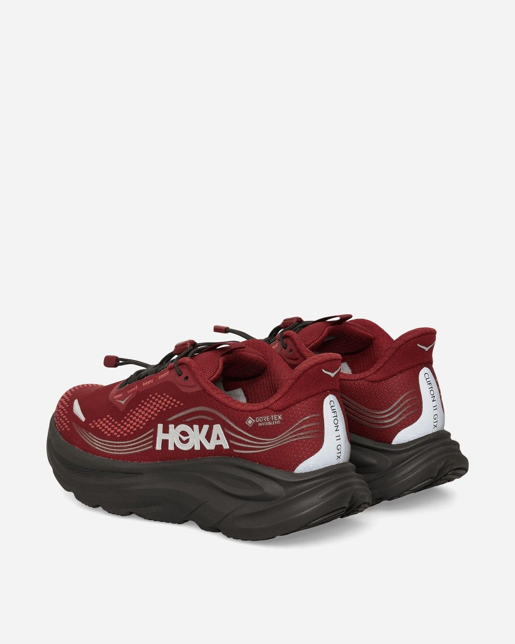 Hoka One One Red Clifton 11 Gtx Sneakers Varsity Burgundy Carbon for men