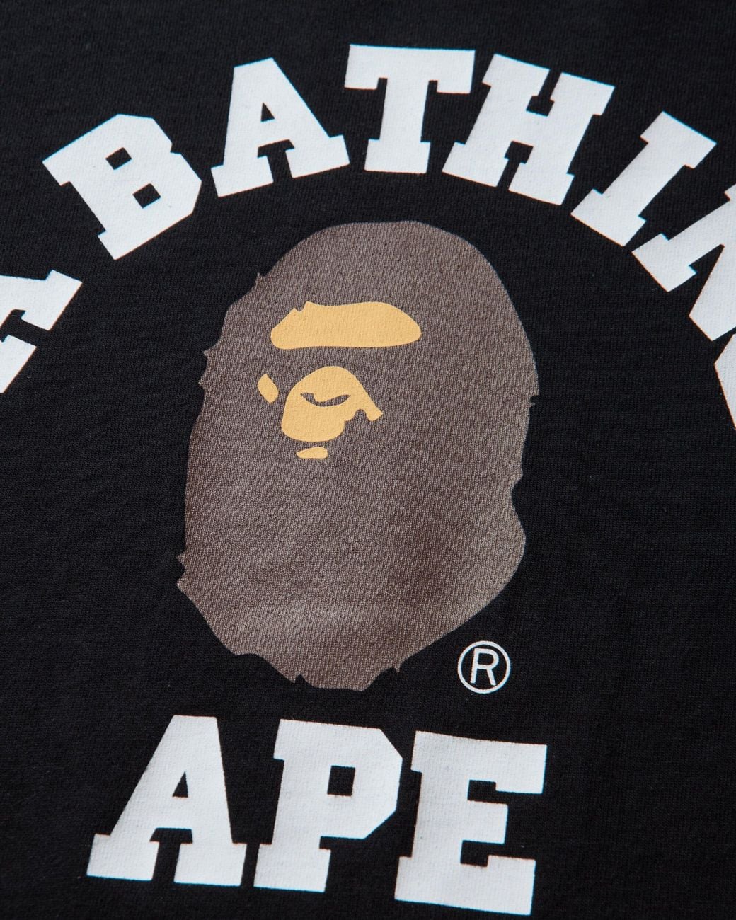 A Bathing Ape Black Men S College Longsleeve T-shirt for men