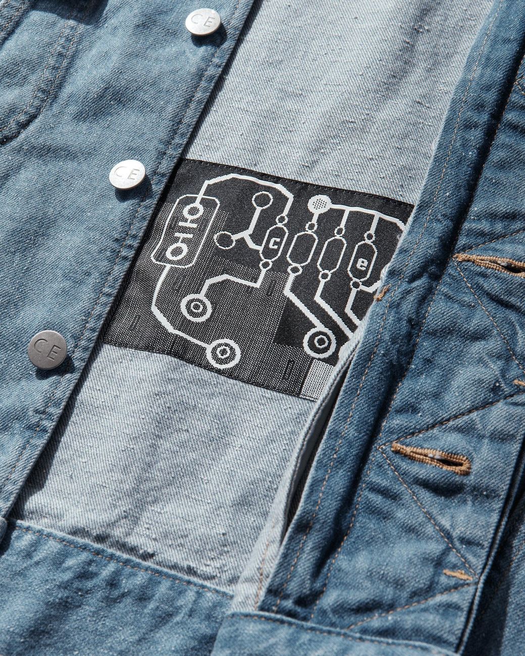 Cav Empt Blue Washed Nep Denim Trucker Jacket for men