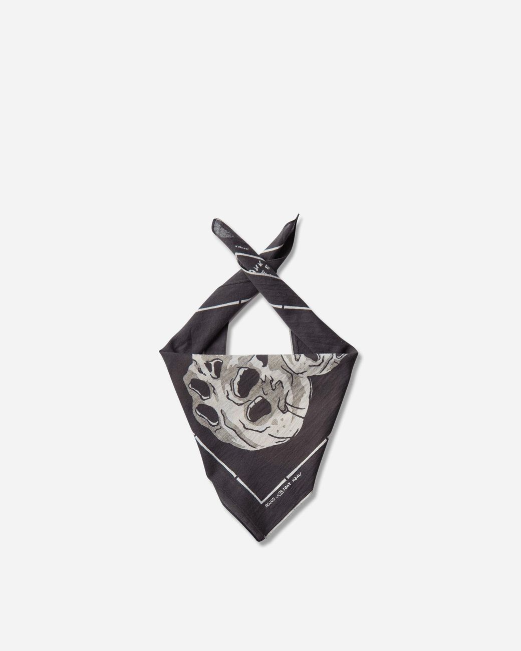 Kapital Black Fastcolor Selvedge Bandana (Rain Skull) for men