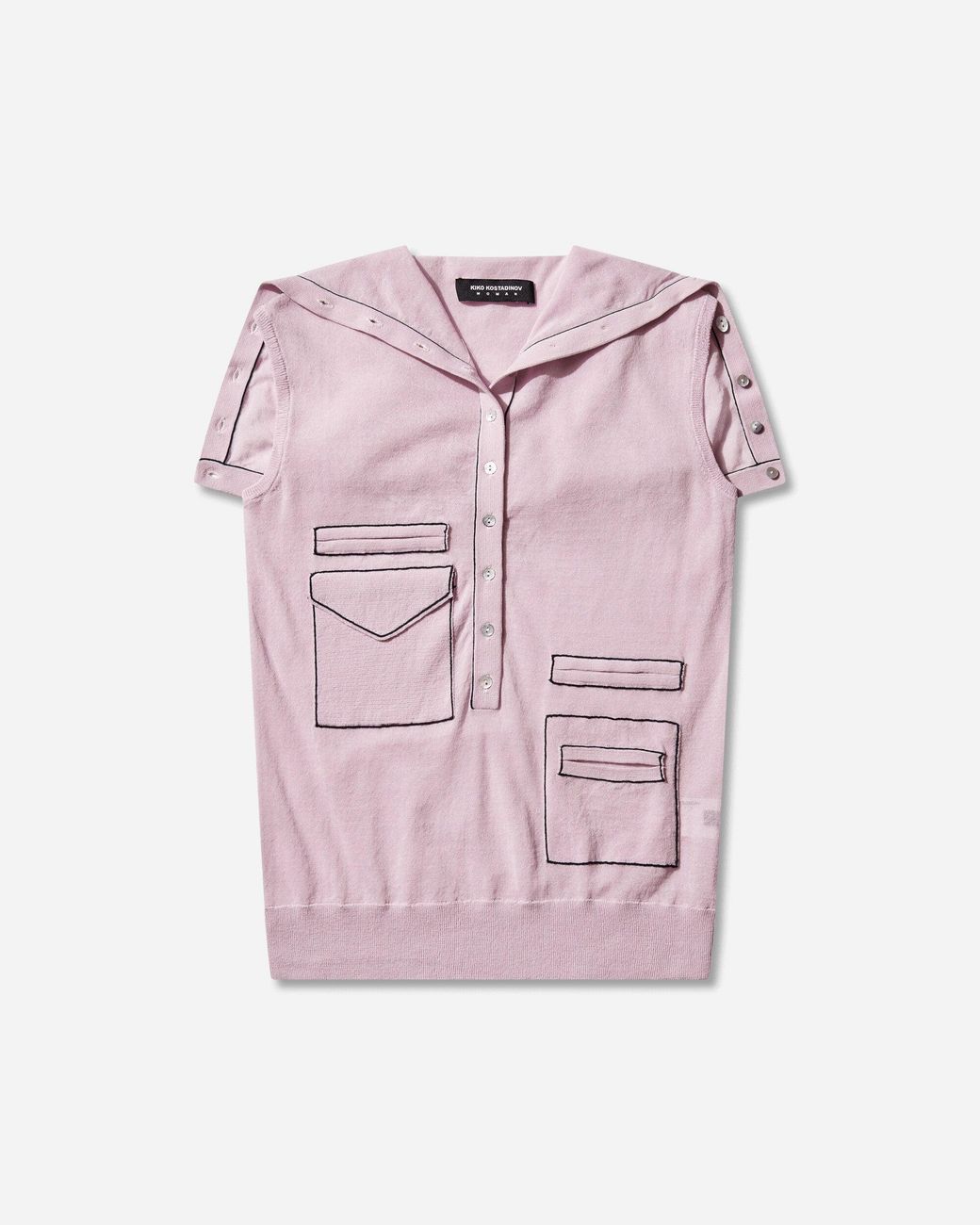 Kiko Kostadinov Pink S Kreiner Knit Rollneck Top Pale