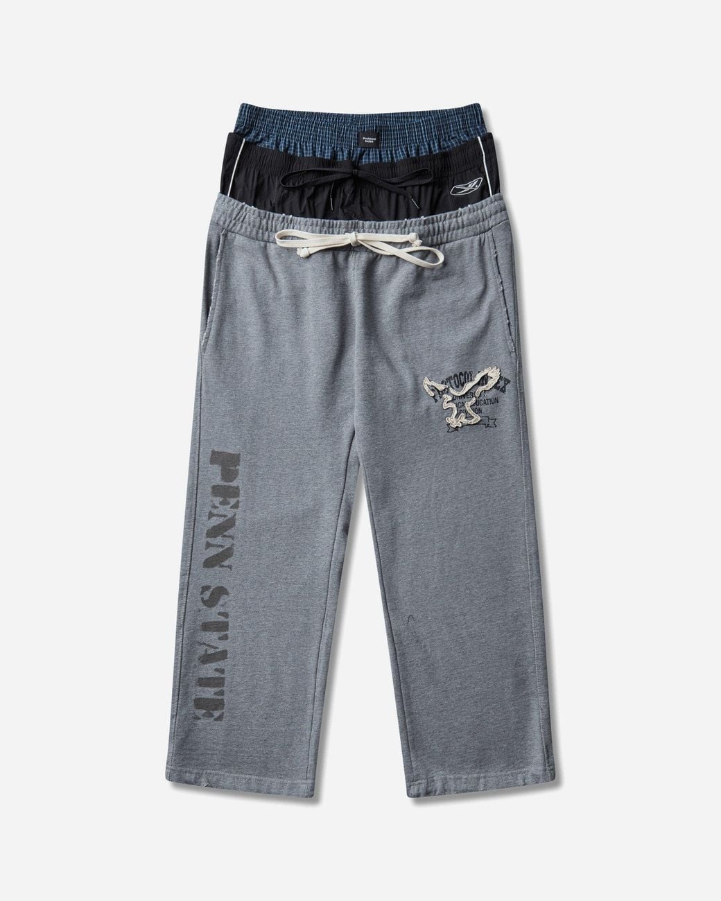 Protocol Index Gray S Retro 3 Layered Sweatpants Melange for men