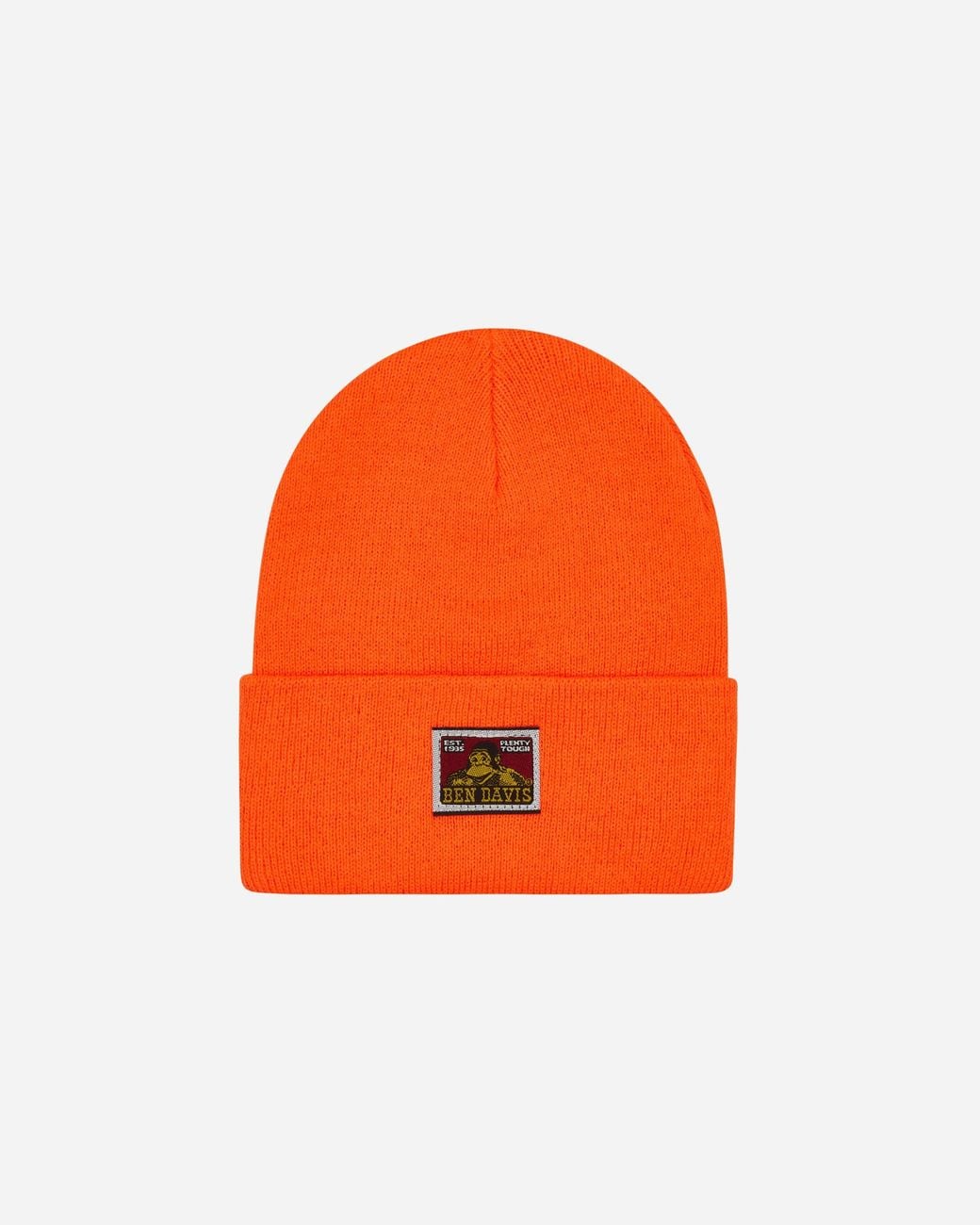 Ben Davis Work Clothes Orange Logo Beanie for men