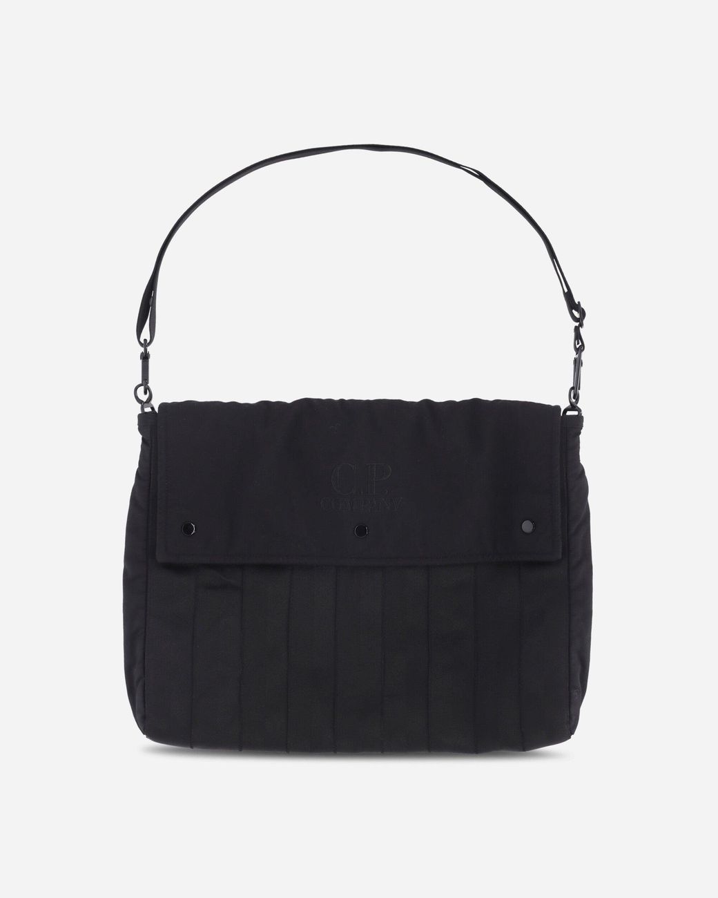 C P Company Black Herringbone Logo Bag for men