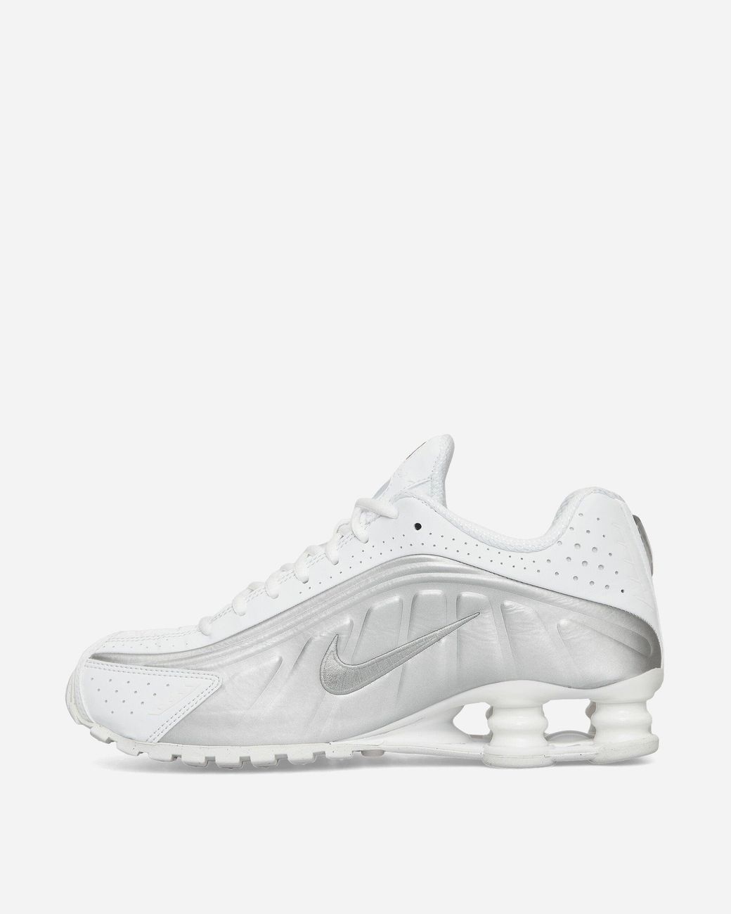Nike White Shox R4 Sneakers Metallic for men