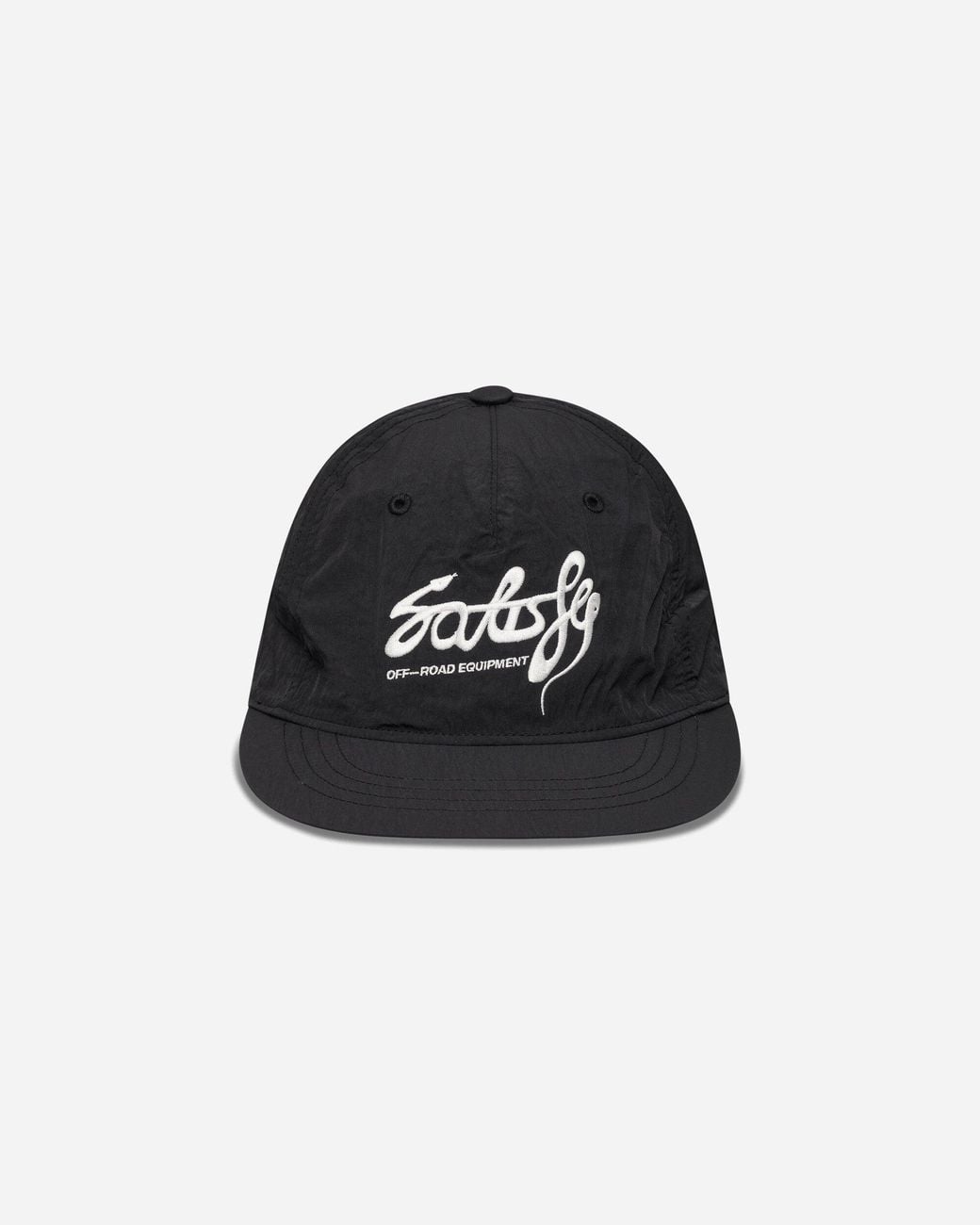 Satisfy Black Flitesilk 5‑Panel Pinch Cap Matte for men