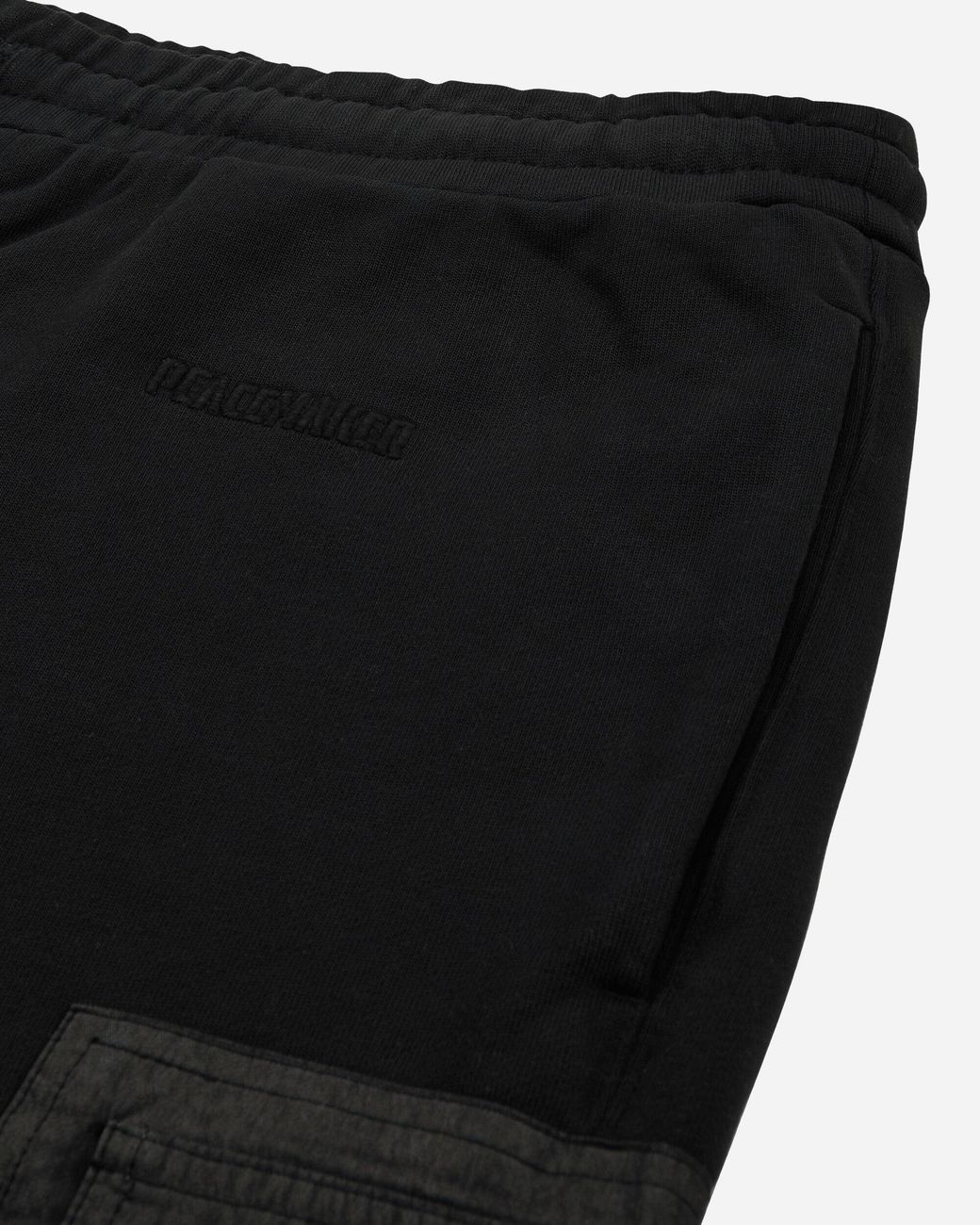 Oamc Peacemaker Black Cargo Sweatshorts for men