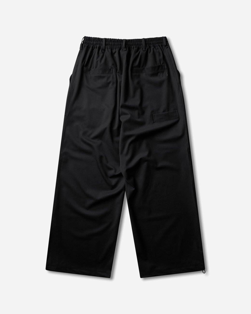 Y-3 Black Wool Wide Trousers for men