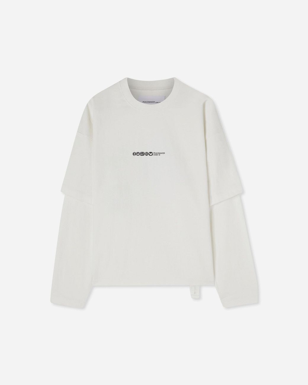 Oamc Peacemaker White Men S Painted Double Layer Boxy T-shirt Snow for men
