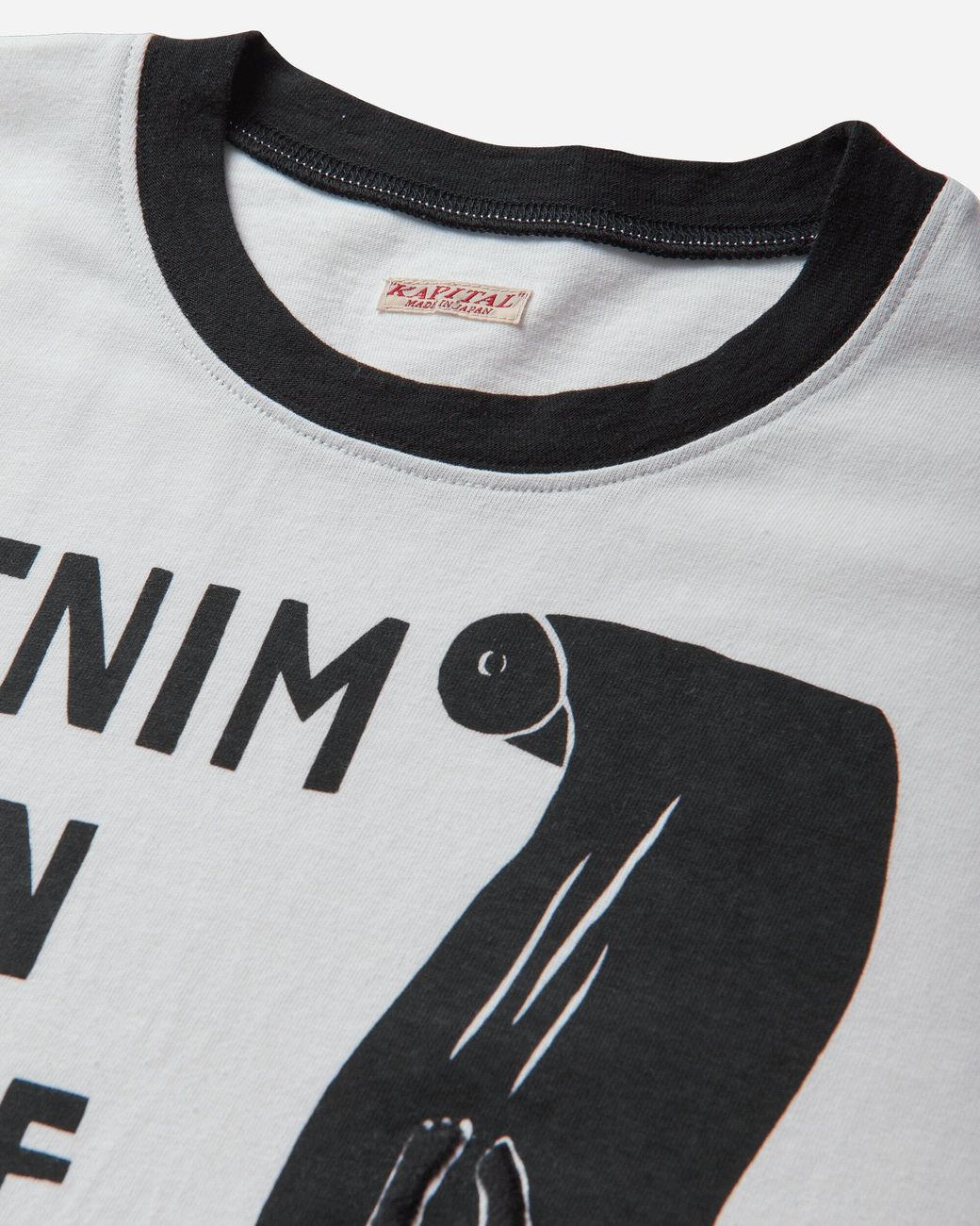 Kapital Gray Men S 20/-jersey Ringer T-shirt (denim Men Love Cats Scratch) for men