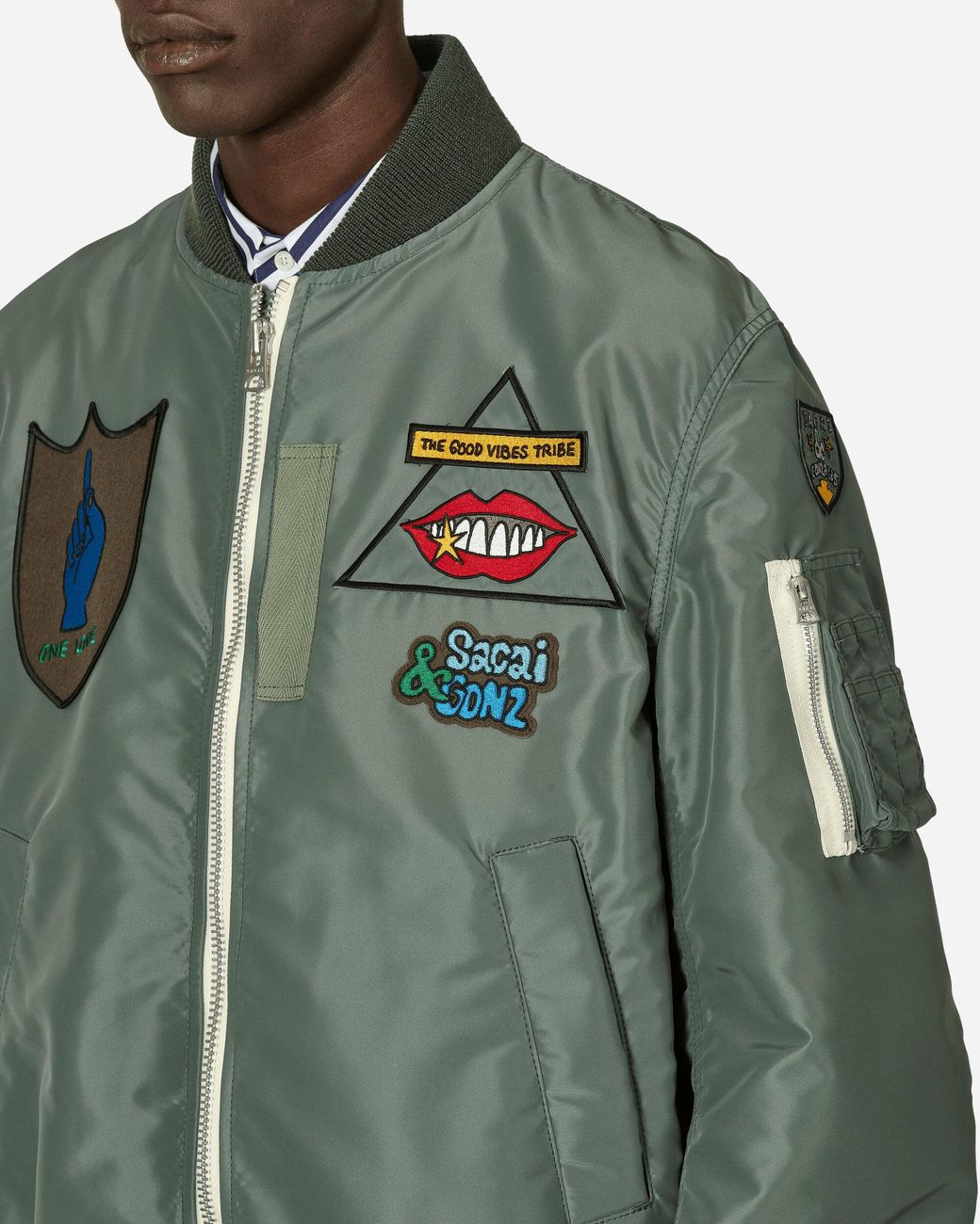 Sacai Gonz Nylon Twill Bomber Jacket Khaki in Green for Men | Lyst