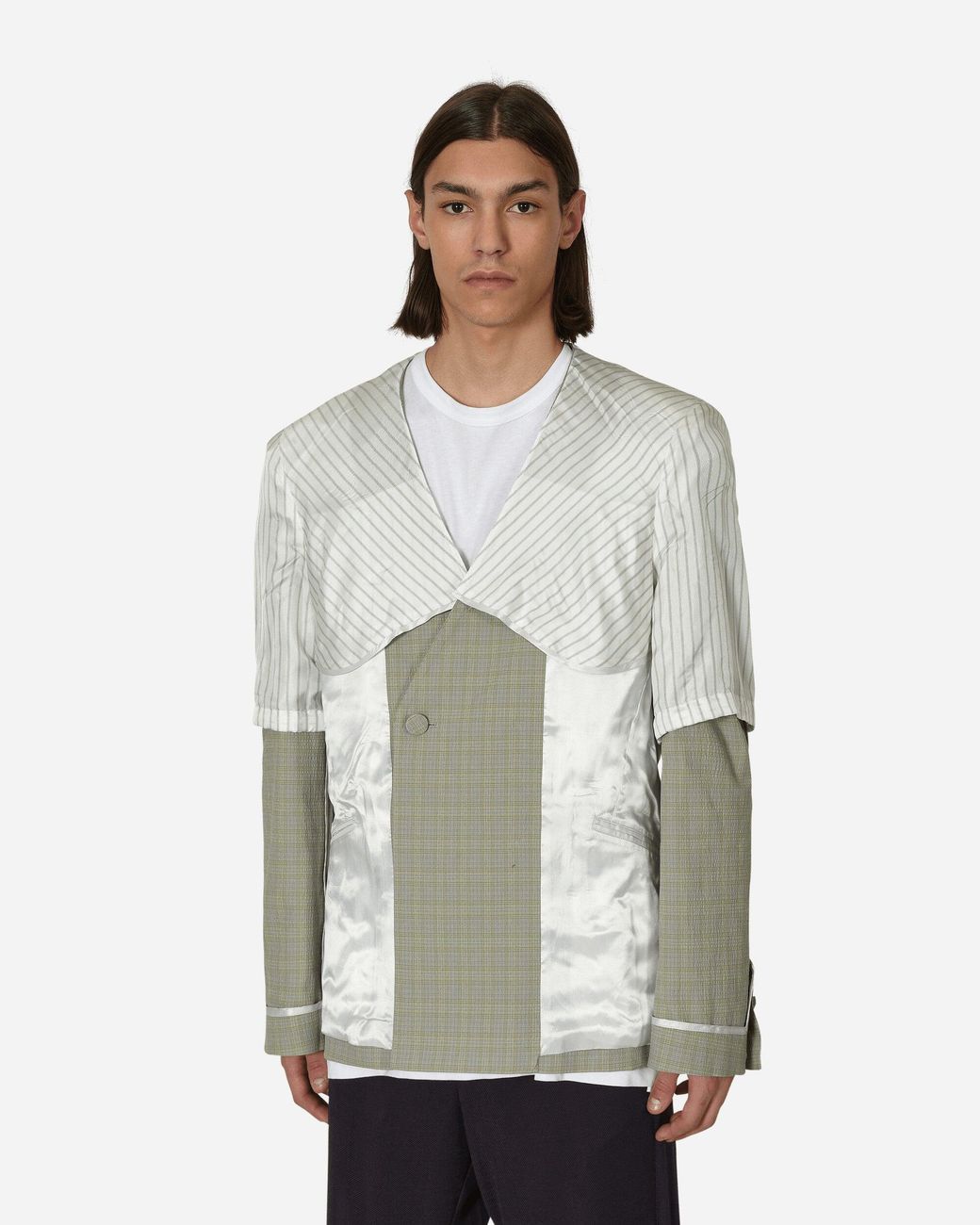 Kiko Kostadinov Green Oma Reversible Blazer Stone for men