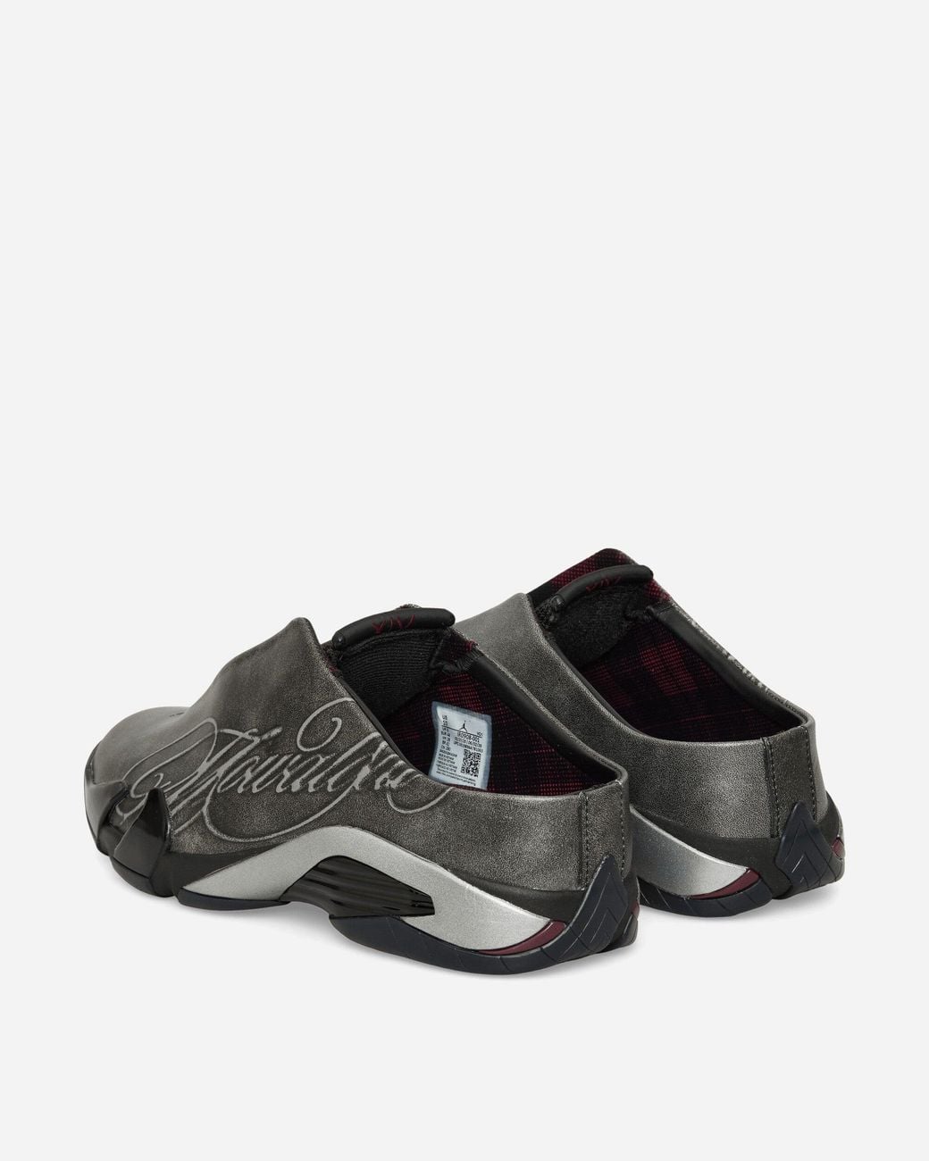 Nike Gray Mowalola Air Jordan 14 Retro Mules / Metallic Silver for men