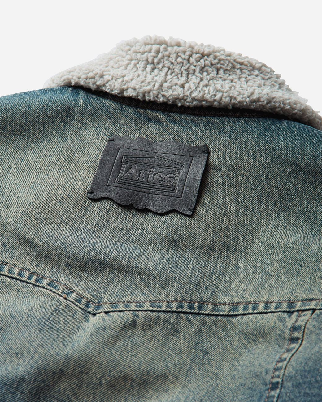 Aries Blue Sherpa Vintage Western Car Coat for men