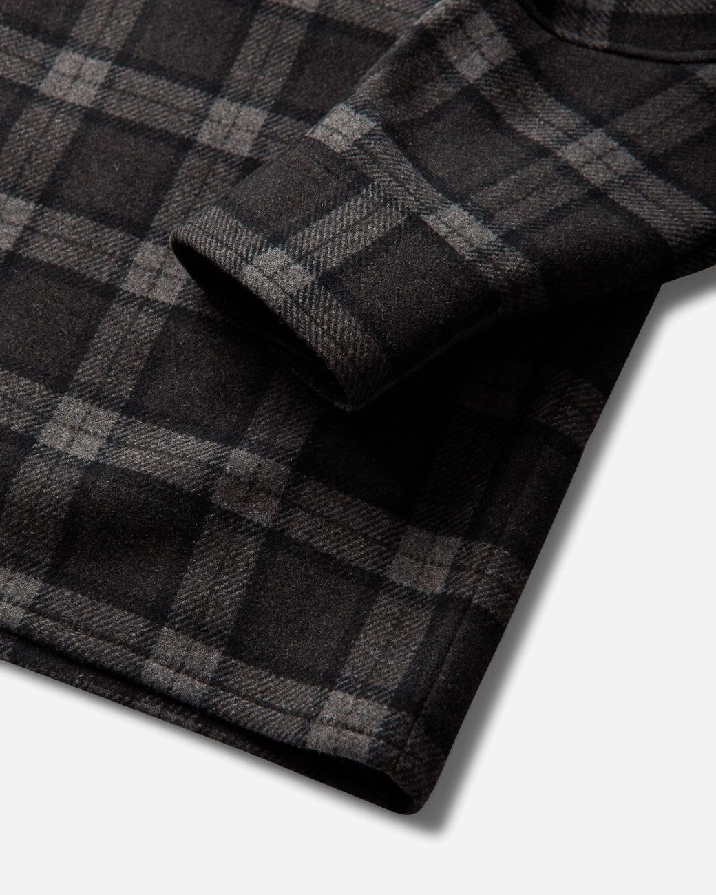 Roa Black Logger Wool Check Long Sleeve Shirt Anthracite for men
