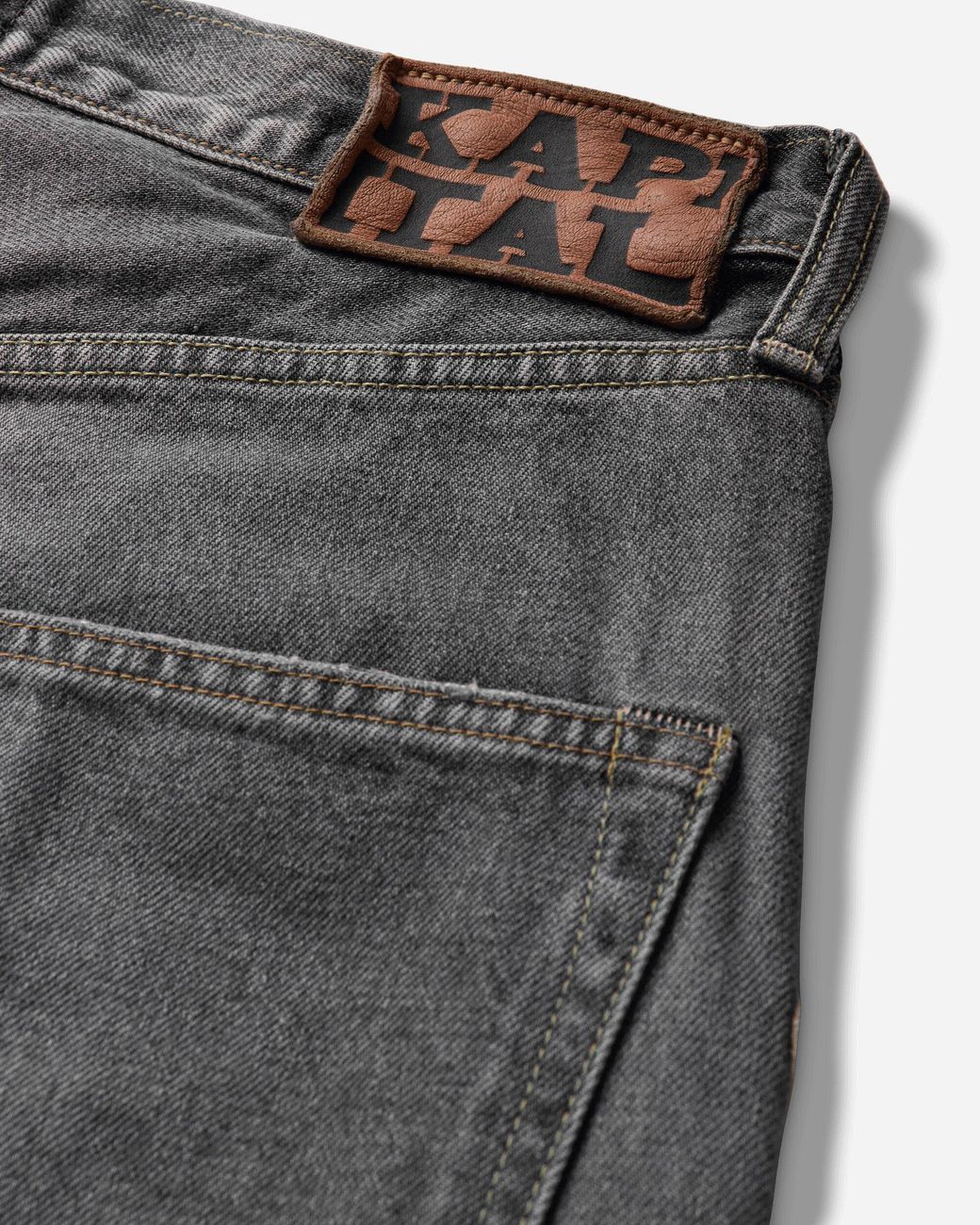 Kapital Gray Men S 14oz Denim 5p Shorts (bone) for men