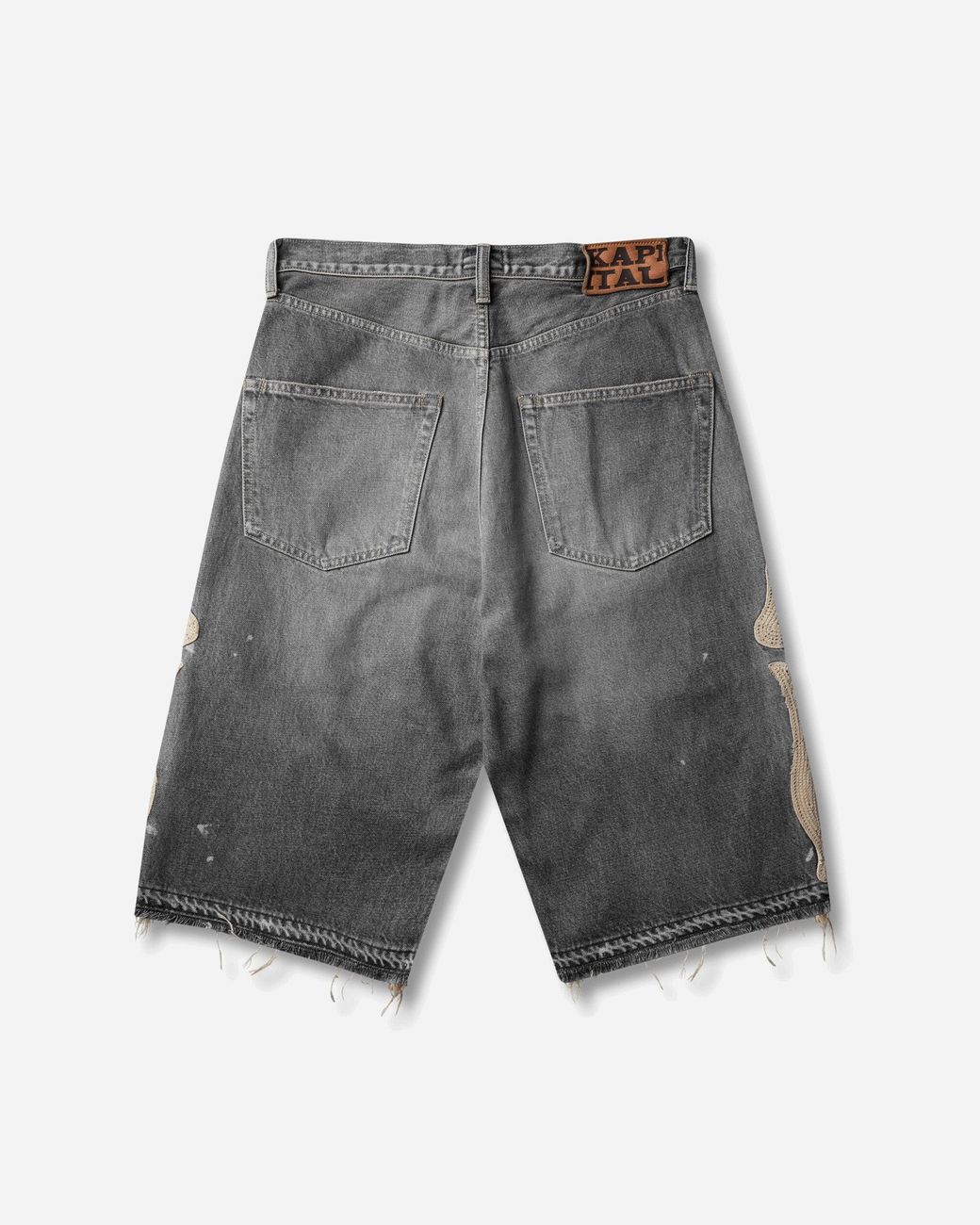 Kapital Gray Men S 14oz Denim 5p Shorts (bone) for men