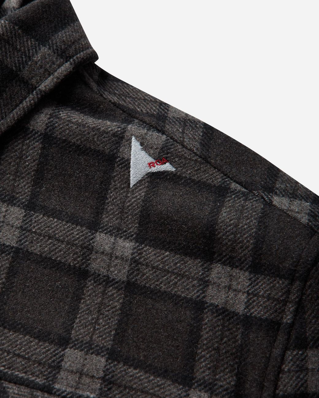 Roa Black Logger Wool Check Long Sleeve Shirt Anthracite for men